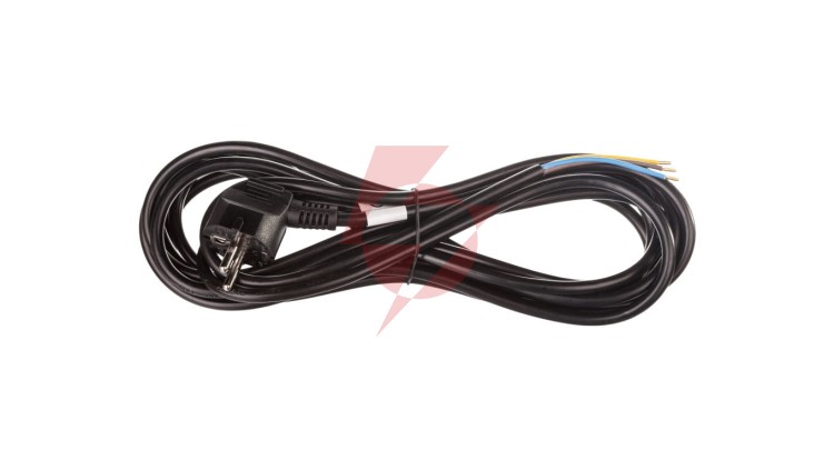 Przewód przyłączeniowy H05VV-F 3x1 5m czarny S18315