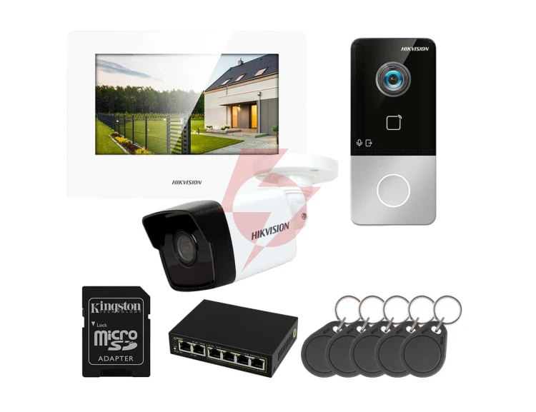 Zestaw wideodomofonowy hikvision 1- rodzinny 