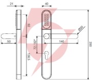 Klamka elektroniczna wfe l701 z klawiaturą 92mm inox
