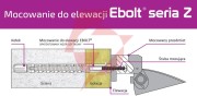 Kołek do mocowania na elewacji ebolt 12*240 mm z gwintem wewnetrznym m5