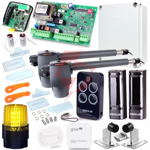 Zestaw genius g-bat 400 do bram 8m dwuskrzydłowych (lampa + stopka + odboje + moduł wi-fi)