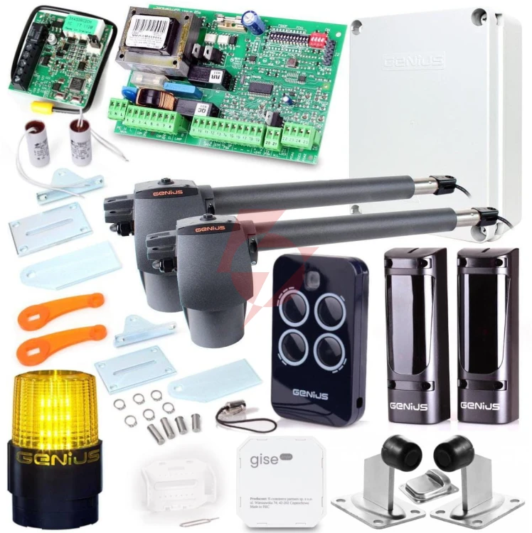 Zestaw genius g-bat 400 do bram 8m dwuskrzydłowych (lampa + stopka + odboje + moduł wi-fi)