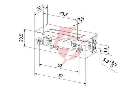 Elektrozaczep bira symetryczny es1-001 12v ac/dc podstawowy
