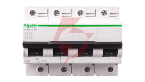 Wyłącznik nadprądowy 4P C 80A 6kA AC iC120 Acti9 A9N18372