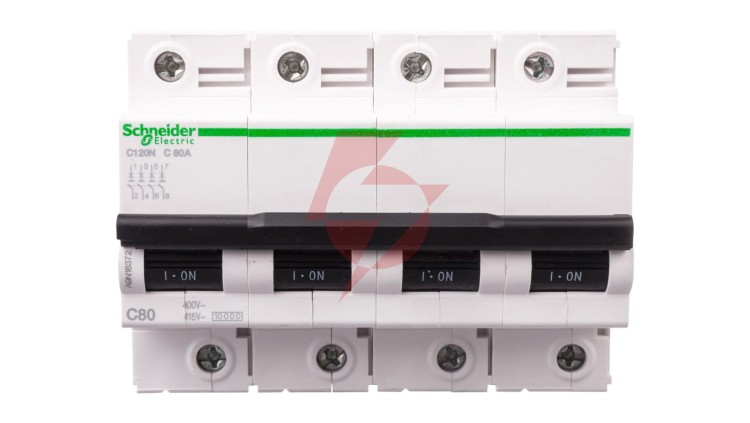 Wyłącznik nadprądowy 4P C 80A 6kA AC iC120 Acti9 A9N18372