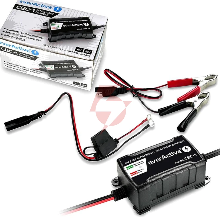 Ładowarka prostownik do akumulatorów 6v/12v everactive 14v/1a cbc-1