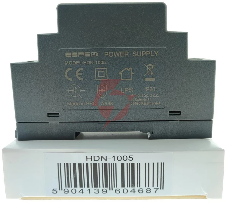 Zasilacz impulsowy na szynę din espe hdn-1005 5v/10w/2a