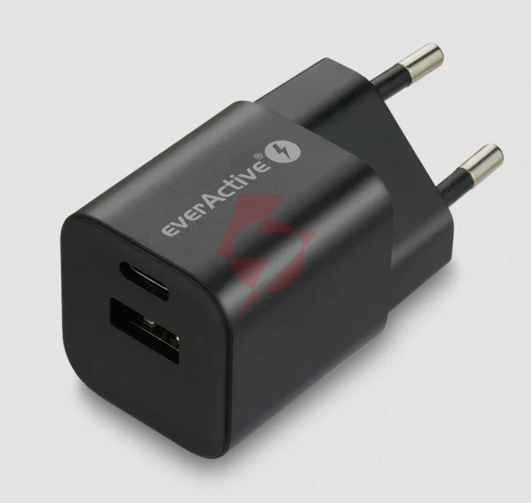 Ładowarka sieciowa everactive gan sc-390qb 30w 1xusb-c 1xusb-a pd pps