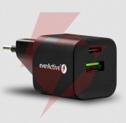 Ładowarka sieciowa everactive gan sc-390qb 30w 1xusb-c 1xusb-a pd pps