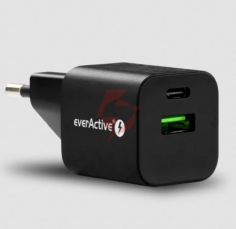 Ładowarka sieciowa everactive gan sc-390qb 30w 1xusb-c 1xusb-a pd pps