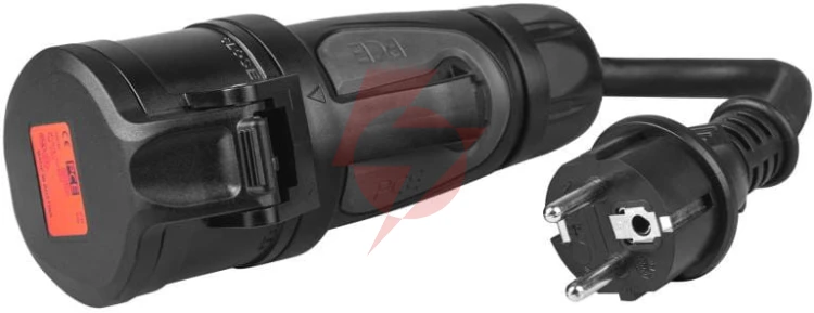 Przejściowka adapter siłowy green cell czerwony cee 16a 400v 5p do schuko 230v evak01