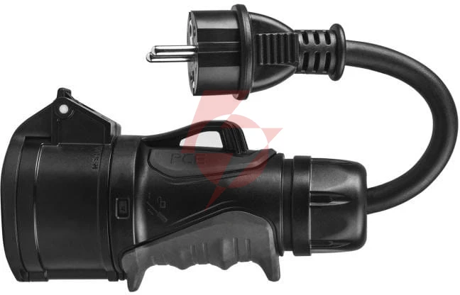 Przejściowka adapter siłowy green cell czerwony cee 16a 400v 5p do schuko 230v evak01