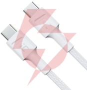 Kabel usb-c / usb-c green cell powerstream 30cm biały pd 60w ultra charge quick charge 3.0