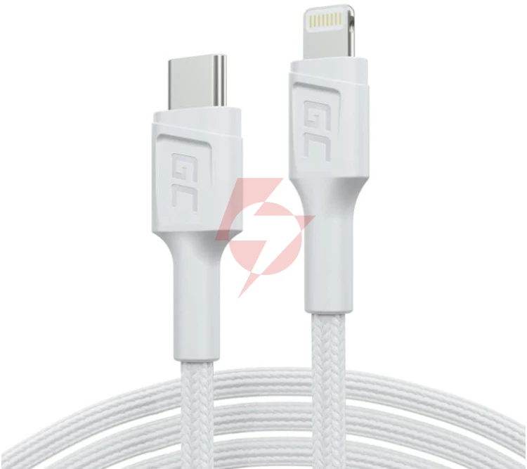 Kabel usb-c / lighthing green cell powerstream 100cm biały pd apple iphone