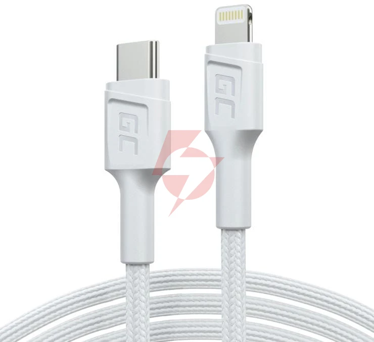 Kabel usb-c / lighthing green cell powerstream 100cm biały pd apple iphone