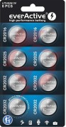 Zestaw 8 baterii 3,0v 4x cr2032 2x cr2025 2x cr2016 everactive