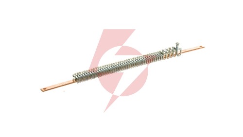 Szyna zbiorcza miedziana 12x4x455mm z zaciskami przyłączeniowymi 037302