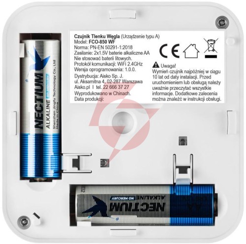 Czujnik czadu firesco fco-850 wf z wifi aplikacja tuya