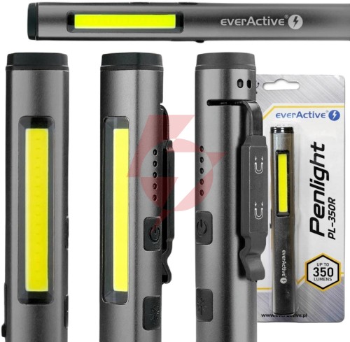 Latarka warsztatowa inspekcyjna cob led uv laser everactive pl-350r 350 lumenów ip54 z magnesem