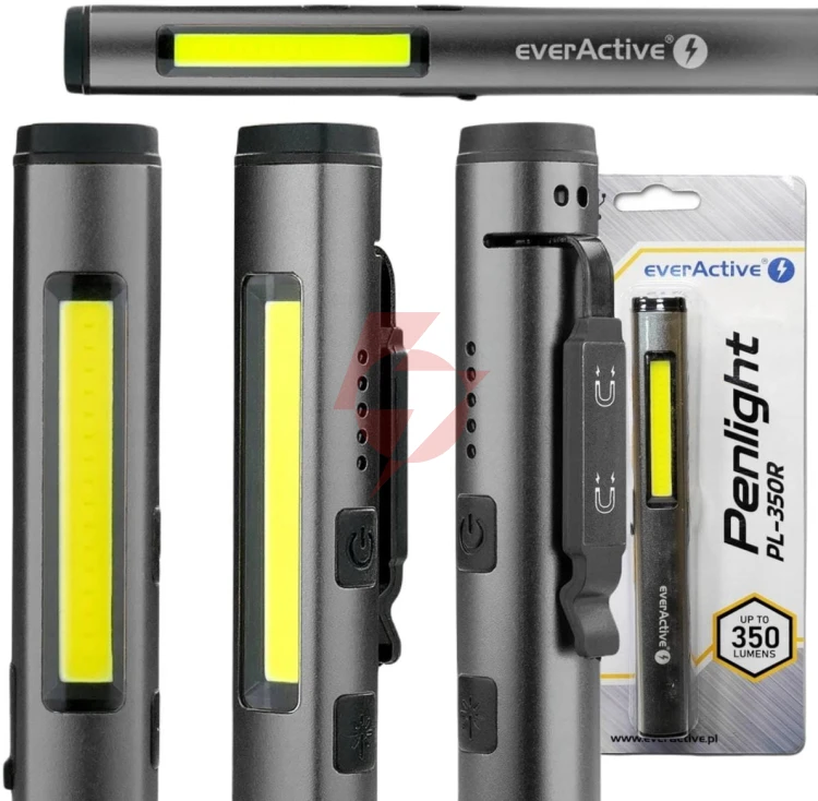 Latarka warsztatowa inspekcyjna cob led uv laser everactive pl-350r 350 lumenów ip54 z magnesem