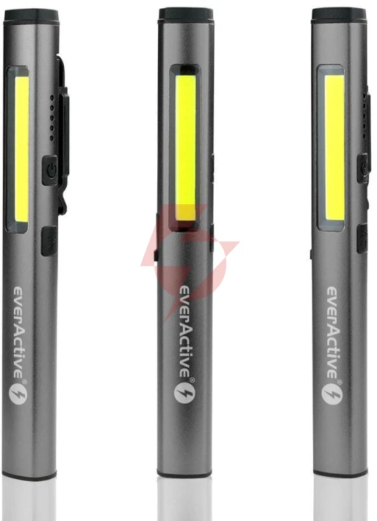 Latarka warsztatowa inspekcyjna cob led uv laser everactive pl-350r 350 lumenów ip54 z magnesem