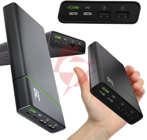 Powerbank green cell powerplay ultra 26800mah szybkie ładowanie 128w 2x usb-c pd 2x usb-a uc