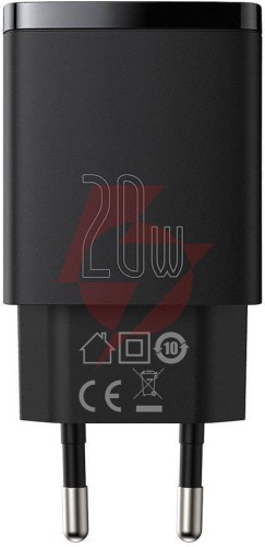 Ładowarka sieciowa baseus compact quick charger ccxj-b01 20w 1x usb-a 1x usb-c pd 3.0 qc 3.0 czarna