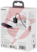 Ładowarka sieciowa baseus compact quick charger ccxj-b01 20w 1x usb-a 1x usb-c pd 3.0 qc 3.0 czarna