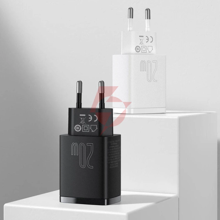 Ładowarka sieciowa baseus compact quick charger ccxj-b01 20w 1x usb-a 1x usb-c pd 3.0 qc 3.0 czarna