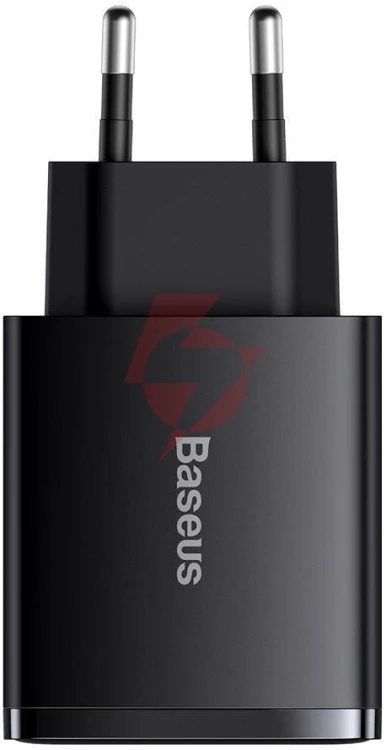 Ładowarka sieciowa baseus compact quick charger ccxj-e01 30w 2x usb-a 1x usb-c pd 3.0 qc 3.0 czarna