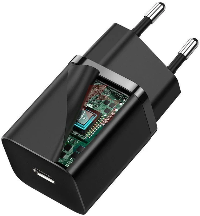 Ładowarka sieciowa baseus super si quick charger 1c ccsup-j01 30w 1x usb-c pd 3.0 qc 3.0 czarna
