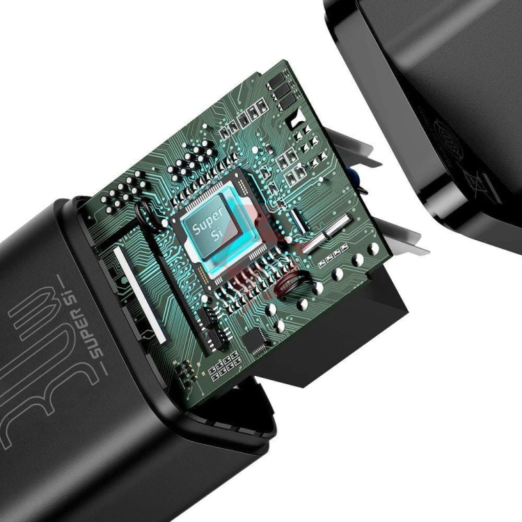 Ładowarka sieciowa baseus super si quick charger 1c ccsup-j01 30w 1x usb-c pd 3.0 qc 3.0 czarna