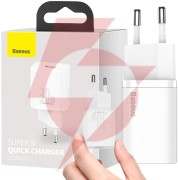 Ładowarka sieciowa baseus super si quick charger 1c ccsup-j02 30w 1x usb-c pd 3.0 qc 3.0 biała