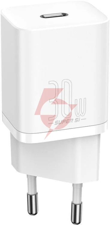 Ładowarka sieciowa baseus super si quick charger 1c ccsup-j02 30w 1x usb-c pd 3.0 qc 3.0 biała