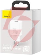 Ładowarka sieciowa baseus super si quick charger 1c ccsup-j02 30w 1x usb-c pd 3.0 qc 3.0 biała
