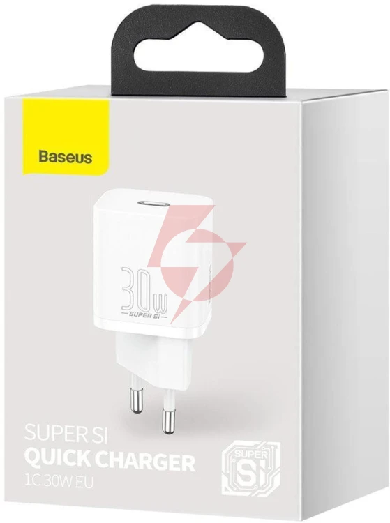 Ładowarka sieciowa baseus super si quick charger 1c ccsup-j02 30w 1x usb-c pd 3.0 qc 3.0 biała