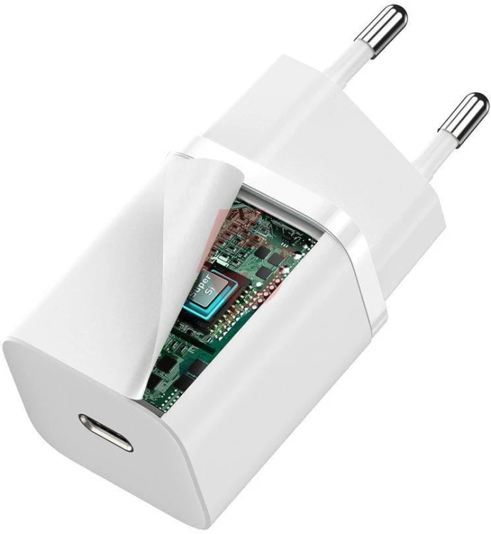 Ładowarka sieciowa baseus super si quick charger 1c ccsup-j02 30w 1x usb-c pd 3.0 qc 3.0 biała