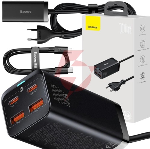 Ładowarka sieciowa baseus gan 3 pro desktop charger ccgp000101 100w 2x usb-a 2x usb-c pd 3.0 qc 4.0+