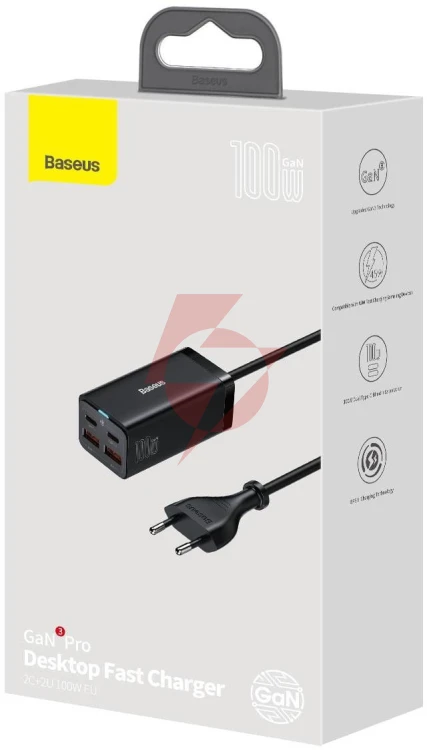 Ładowarka sieciowa baseus gan 3 pro desktop charger ccgp000101 100w 2x usb-a 2x usb-c pd 3.0 qc 4.0+