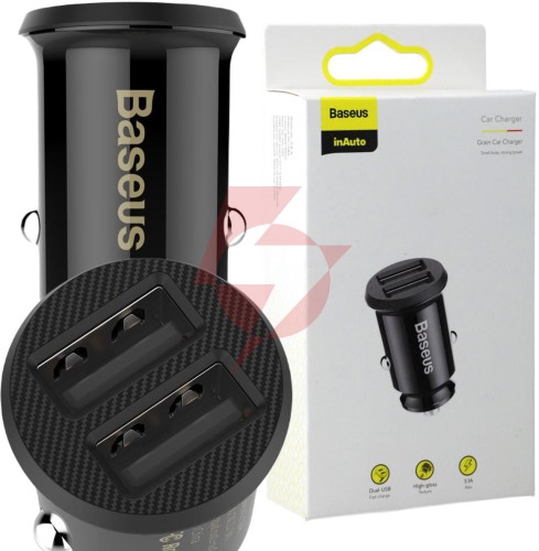 Ładowarka samochodowa baseus grain ccall-ml01 15.5w 3.1a 2x usb-a