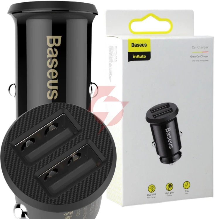 Ładowarka samochodowa baseus grain ccall-ml01 15.5w 3.1a 2x usb-a