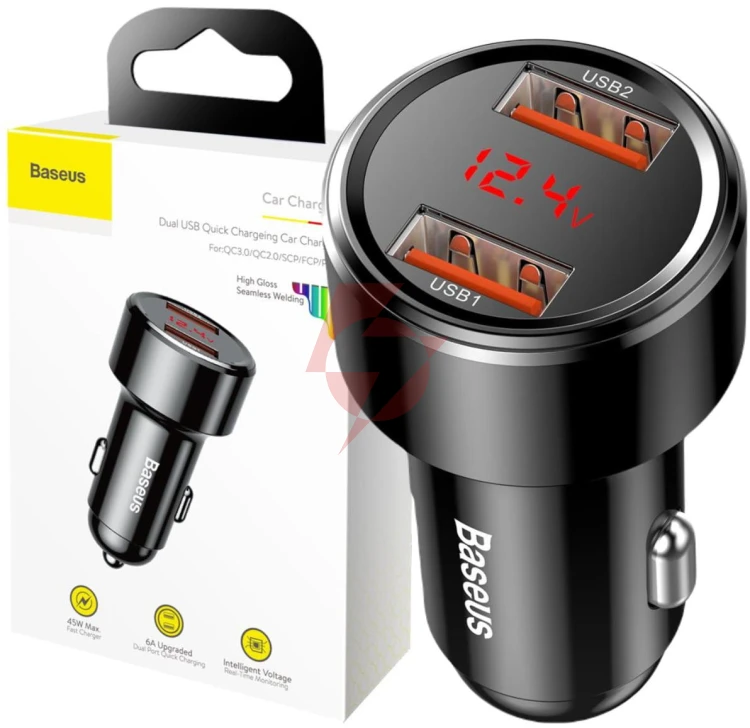 Ładowarka samochodowa baseus magic ccmlc20a-01 45w 6a 2x usb-a qc 3.0