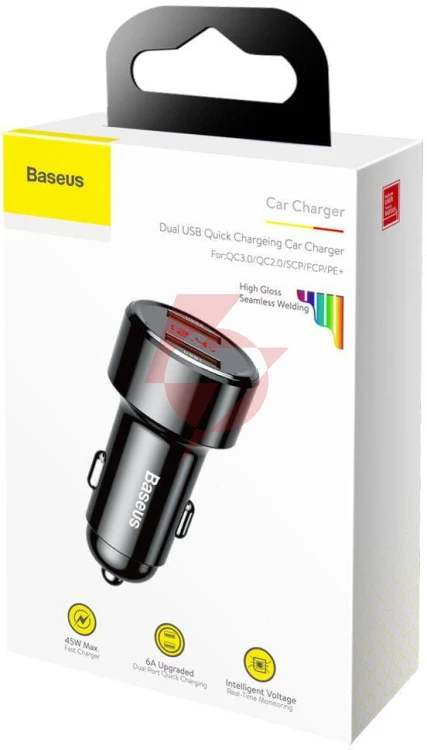 Ładowarka samochodowa baseus magic ccmlc20a-01 45w 6a 2x usb-a qc 3.0