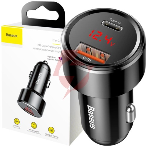Ładowarka samochodowa baseus magic ccmlc20c-01 45w 6a 1x usb-a 1x usb-c qc 3.0