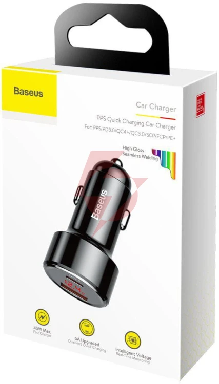 Ładowarka samochodowa baseus magic ccmlc20c-01 45w 6a 1x usb-a 1x usb-c qc 3.0