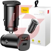 Ładowarka samochodowa baseus square ccall-as01 30w 5a 1x usb-a 1x usb-c qc 4.0+