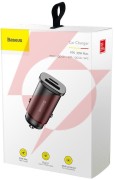 Ładowarka samochodowa baseus square ccall-as01 30w 5a 1x usb-a 1x usb-c qc 4.0+