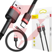 Kabel usb-a / usb-c baseus cafule catklf-a91 50cm 3a qc 3.0 czarno-czerwony w oplocie