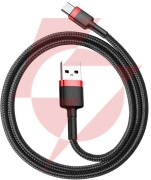 Kabel usb-a / usb-c baseus cafule catklf-a91 50cm 3a qc 3.0 czarno-czerwony w oplocie