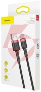 Kabel usb-a / usb-c baseus cafule catklf-b91 100cm 3a qc 3.0 czarno-czerwony w oplocie